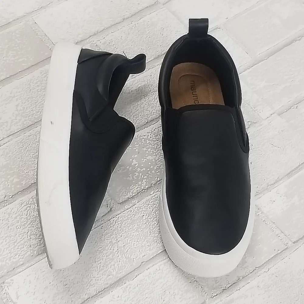 Maurices Black and White Slip-On Sneakers